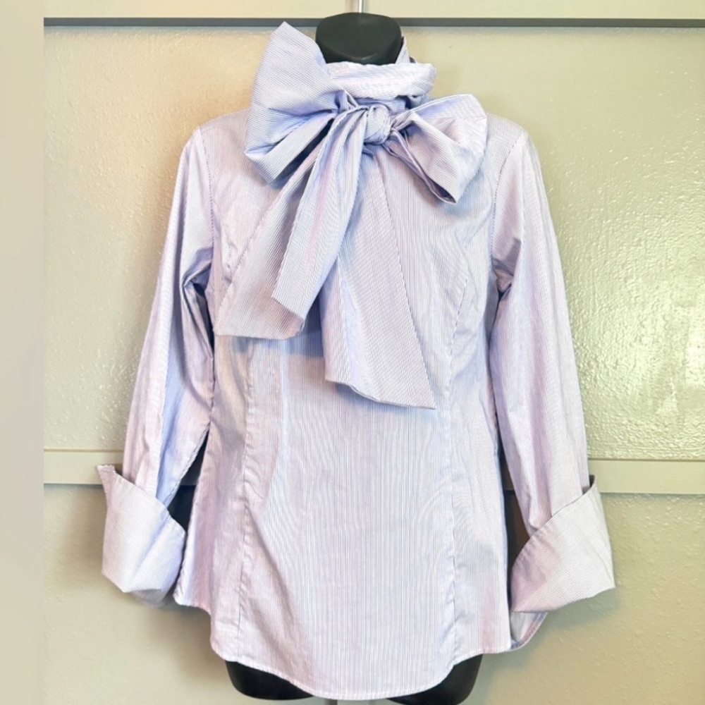Banana Republic Blue Tie Front Riley Button Down Blouse